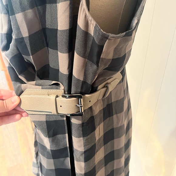 Soft Surroundings Drapey Plaid Bubble Hem Shawl Collar Belted Dress or Top - Picture 11 of 11